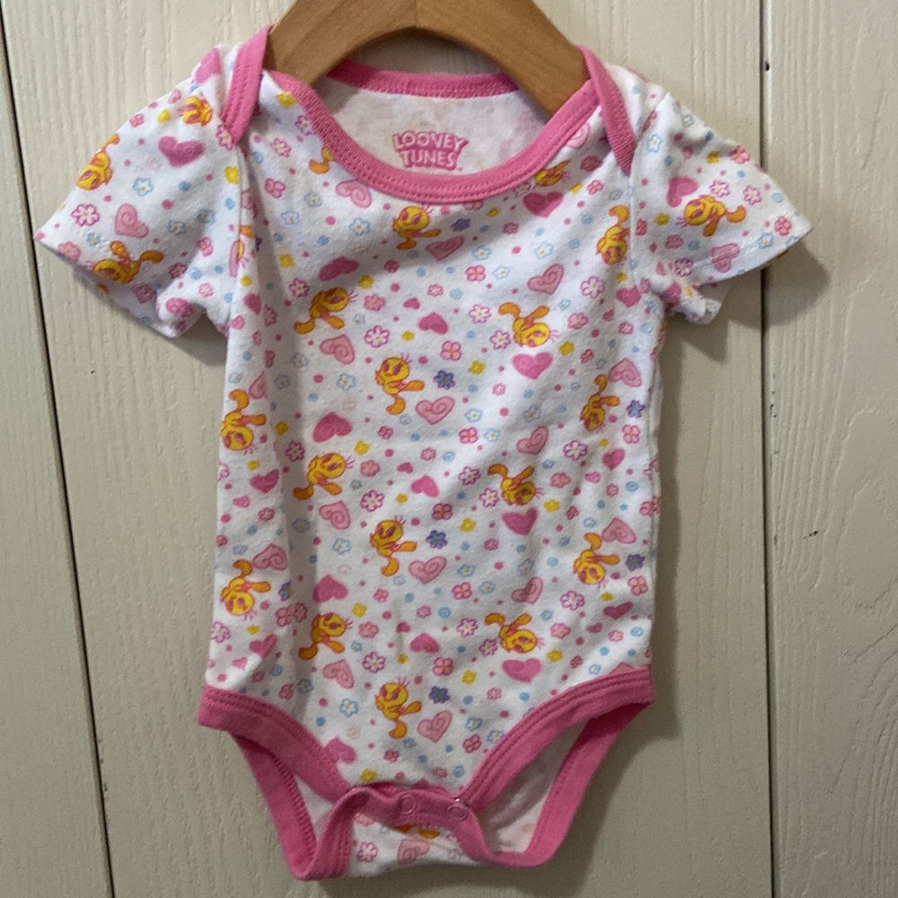3/$15 Looney Toons Tweety Flowered Onesie